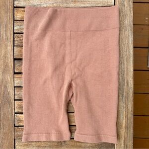 Fabletics Seamless Ribbed Light Brown Biker Shorts